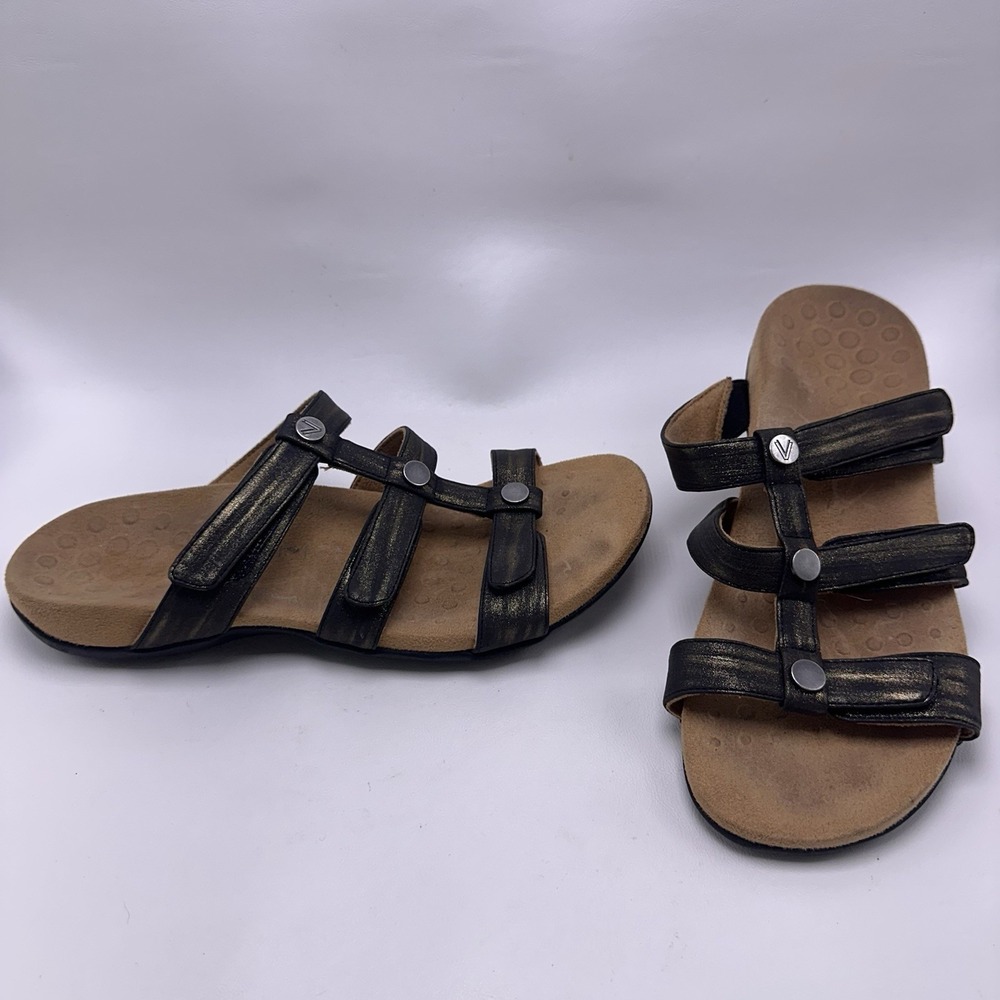 Vionic Amber Slide Sandals Size 10 Shoes‎ Metallic Bronze Open Toe